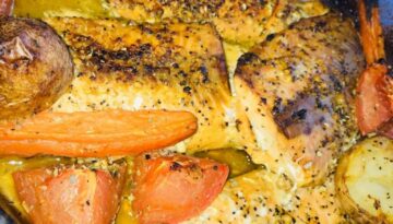 سلمون بالزبده فى الفرن بالكيس الحرارى