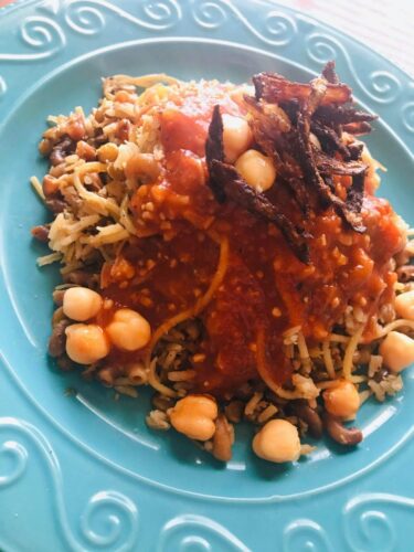 الكشري المصري مع دمدومي